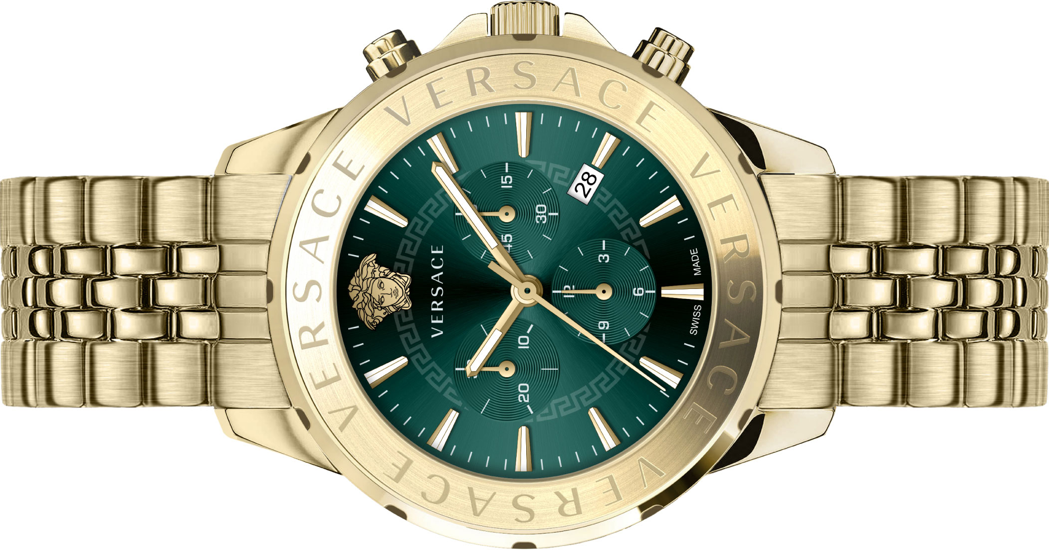 Versace VEV600619 Signature Chronograph grün gold Edelstahl Herren  