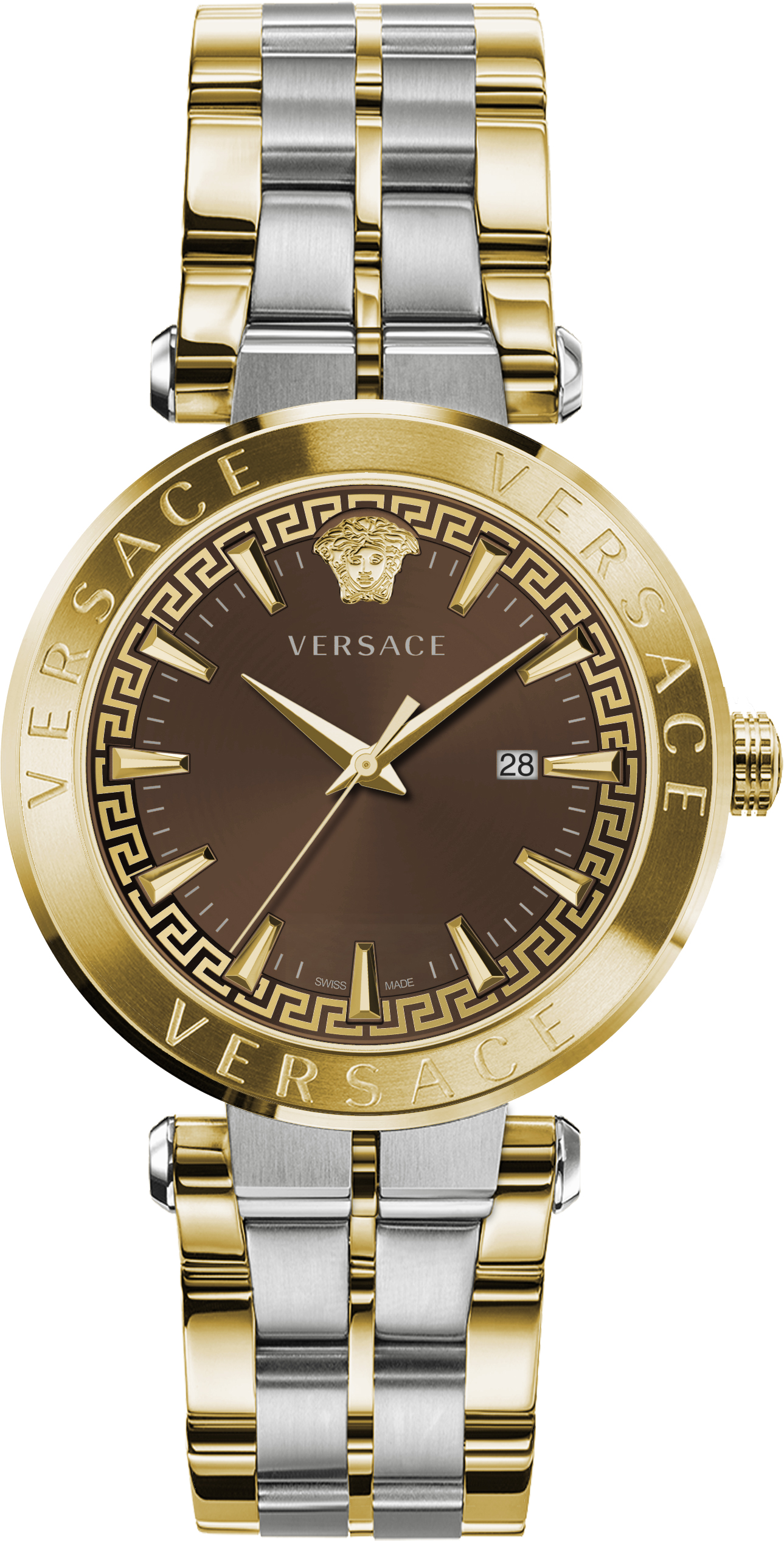 Versace VE2F00421 Aion brown silver gold Stainless Steel Men's Watch ...