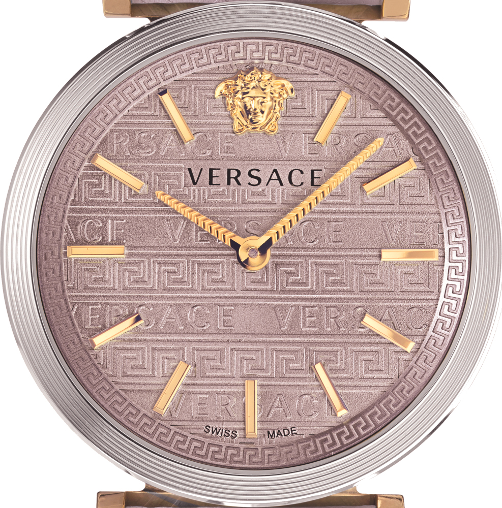 Versace VELS00219 V-Twist gold silber hell pink Leder Damen Uhr