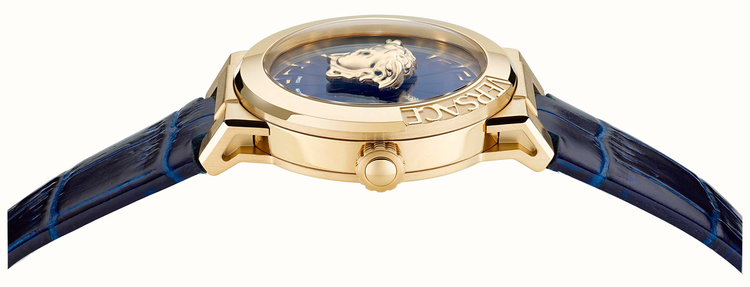 Versace VE3F00122 Medusa Infinite gold blau Leder Damen Uhr NEU  