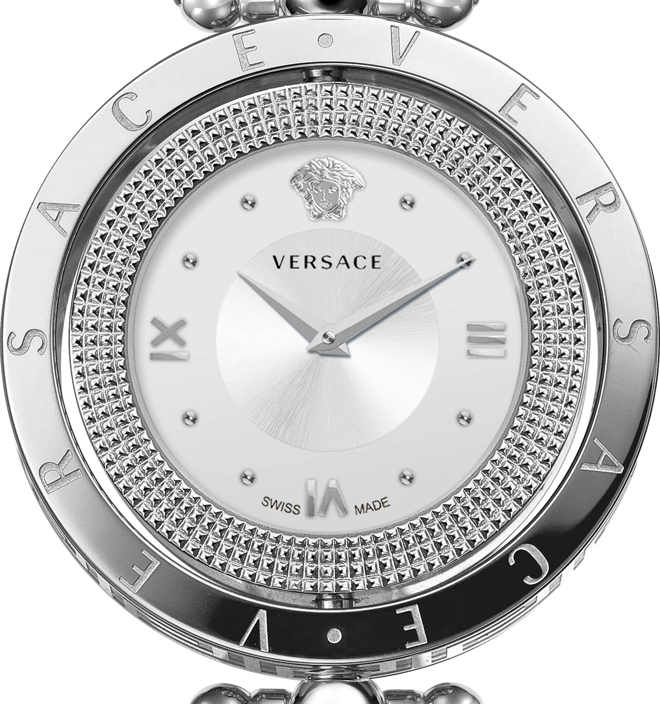 Versace VE7901423 Eon weiss silber Edelstahl Armband Uhr Damen NEU