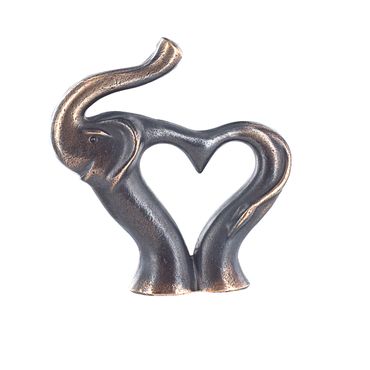 Elefant Bronzeskulptur  9,5 cm Tiere mit Herz