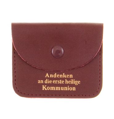 Leder Rosenkranz Tasche Kommunion Goldprägung