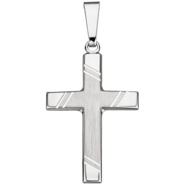 Schmuckkreuz 925 Sterlingsilber mattiert Kreuzanhänger 