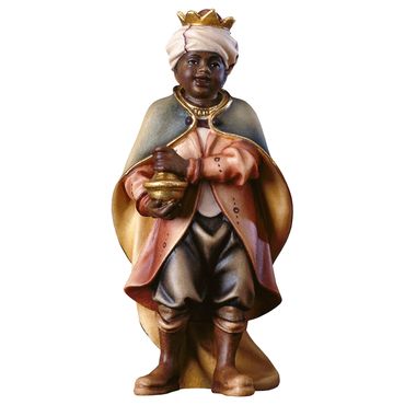 Sternsinger Caspar Holzfigur geschnitzt Krippenfigur