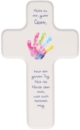 Kinder Hand Holzkreuz zur Geburt 18 cm Taufgeschenk