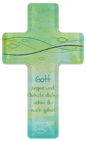 Acrylglas-Kreuz Gott segne und behüte dich 14 cm