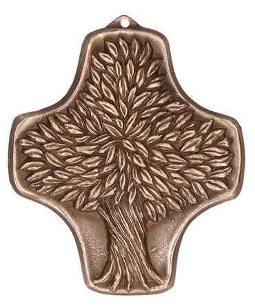 Symbolkreuz Lebensbaum Bronze Kruzifix Kreuz 