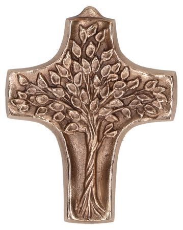 Kommunionkreuz Lebensbaum 9,5 cm Bronze Erstkommunion