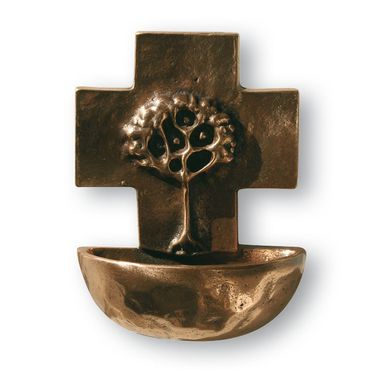 Weihwasserkessel Lebensbaum 13 cm Bronze