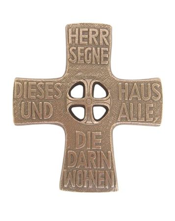 Haussegen Herr segne dieses Haus 16 cm Bronze