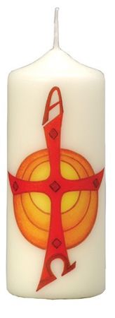 Tischkerze Ostersonne 17 x 6 cm Abtei St. Hildegard