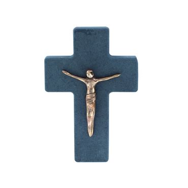 Wandkreuz Symbolkreuz Korpus Bronze 11 cm Christlich
