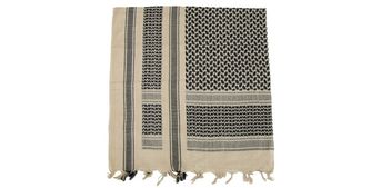 Shemagh / PLO cloth with Fringes - sand/black