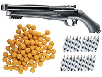 Umarex T4E HDS 68 Double Barrel Paintball Home Defense Shotgun inkl. 20x 12 Gramm CO2 Kapseln & 50x Rubberballs cal.68