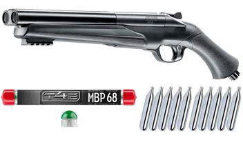 Umarex T4E HDS 68 Double Barrel Paintball Home Defense Shotgun incl. 10x 12 Gramm CO2 Capsules & 10x T4E MBP 68 Markingballs