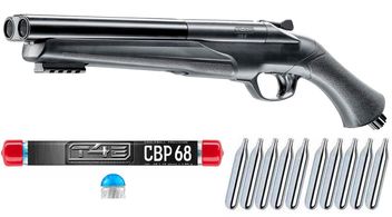 Umarex T4E HDS 68 Double Barrel Paintball Home Defense Shotgun incl. 10x 12 Gramm CO2 Capsules & 10x T4E CBP 68 Chalkballs