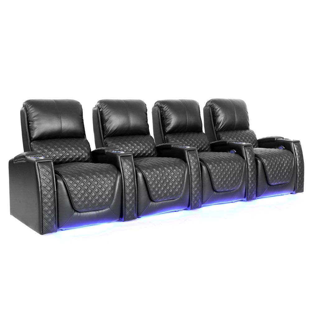 Zinea Cinema Seat Queen row of 4 Seat Real Premium Leather