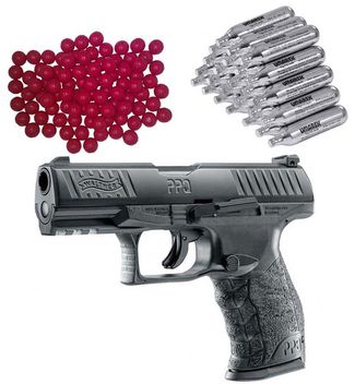 Walther PPQ M2 T4E RAM Home Defense Pistole inkl. 30x CO2 Kapseln und 50x Nylon Balls cal.43