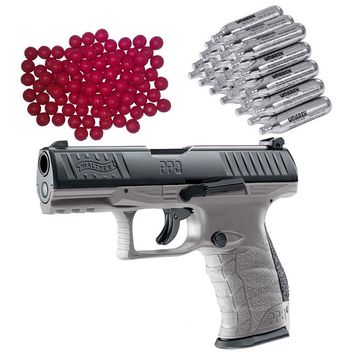 Walther PPQ M2 T4E RAM Home Defense Pistole Tungsten Gray inkl. 30x CO2 Kapseln und 50x Nylon Balls cal.43