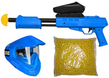 Blaster Kids Markierer Gotcha Gun / Shotgun cal. 50 (0.5 J) inkl. Loader, Google & 500 Paintballs - blue