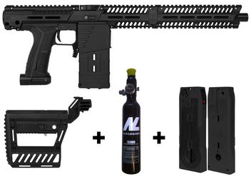 Planet Eclipse EMEK EMF100 Package inkl. PWR Stock + 0,2 L HP System + 2x CF20 Mags  - black