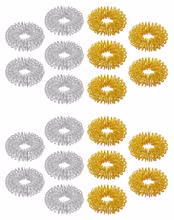chi-enterprise Premium Massagering Set für die Finger | Anti Stress - Akupressur Ring - Antistress Ring | Akupressur Ring - Anxiety Ring | 10x Gold, groß ; 10x Silber, groß
