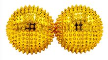 chi-enterprise zwei magnetische Akupressurkugeln - Gold groß 55mm Durchmesser - Akupressur Therapie Selbstheilung - lindert Schmerzen und steigert das Wohlbefinden