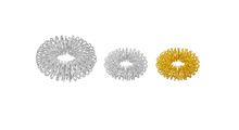 chi-enterprise Premium Massagering Set für die Finger | Anti Stress - Akupressur Ring - Antistress Ring | Akupressur Ring - Anxiety Ring | 2x Silber groß und klein, 1x Gold klein