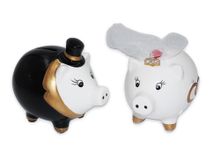 Sparschwein Hochzeitspaar, Hochzeitsgeschenk, 10 x 14 x 14 cm B-Ware