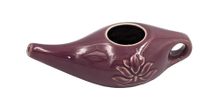 Neti Pot Nasenreinigungskanne, Nasenkännchen, Nasenspülkännchen aus Keramik, 250 ml, Lila
