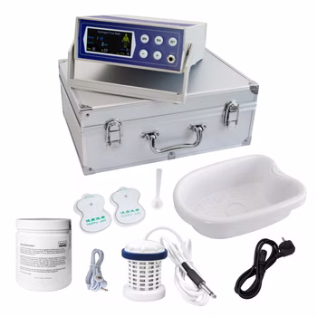 Ion Cleanser IDF100 Set - Profi-Gerät für die Fußelektrolyse mit sog. Platinspule, Wanne und 560g Puffersalz