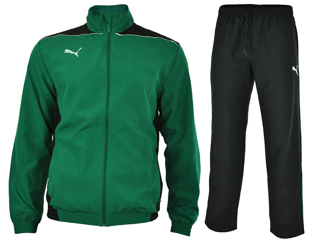 Puma Foundation Woven Suit Mens Herren Sportanzug Trainingsanzug Grün Schwarz Puma Foundation Woven Suit Mens Herren Sportanzug Trainingsanzug Grün Schwarz