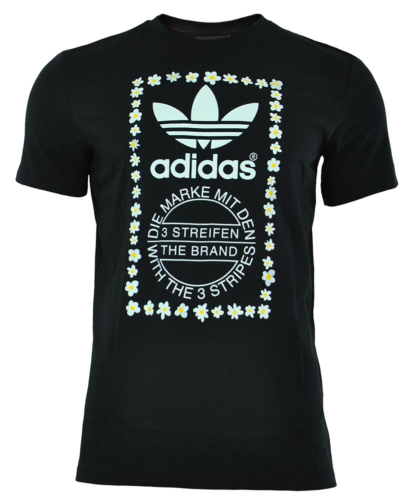 Adidas Pharrell Williams Graphic Tee 1 Originals Herren Trefoil T Shirt Schwarz Adidas Pharrell Williams Graphic Tee 1 Originals Herren Trefoil T Shirt Schwarz