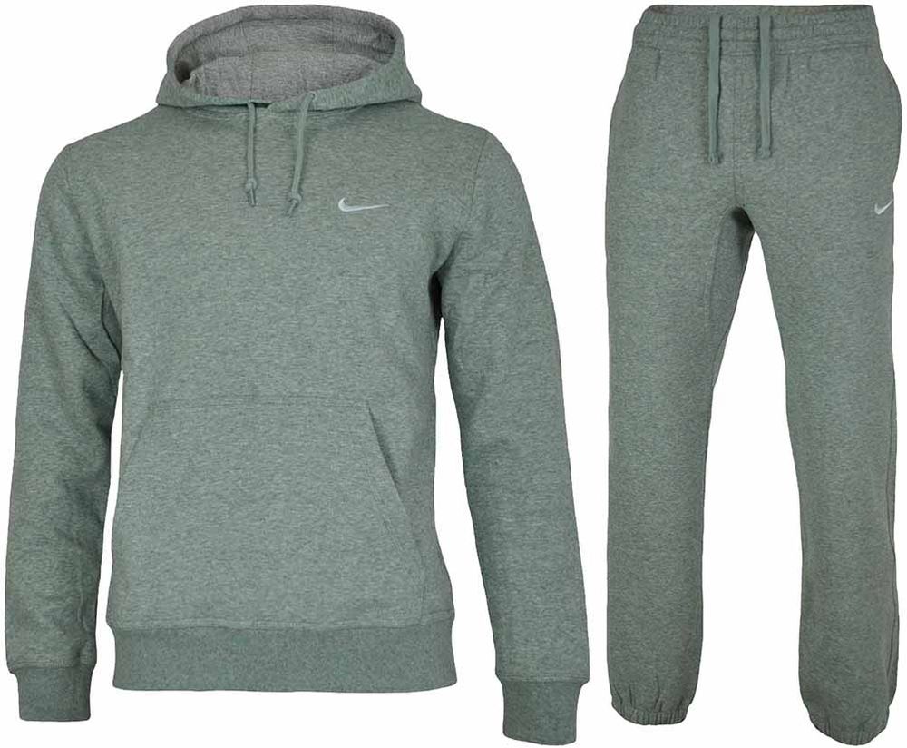 Nike Classic Swoosh Club Hooded Tracksuit Herren Sportanzug Trainingsanzug Grau Nike Classic Swoosh Club Hooded Tracksuit Herren Sportanzug Trainingsanzug Grau