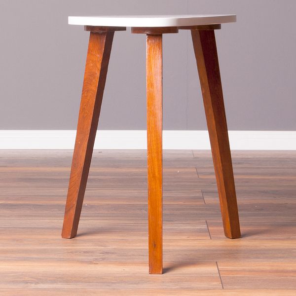 Lebenswohnart Beistelltisch TRIANGLE braun weiss 38x