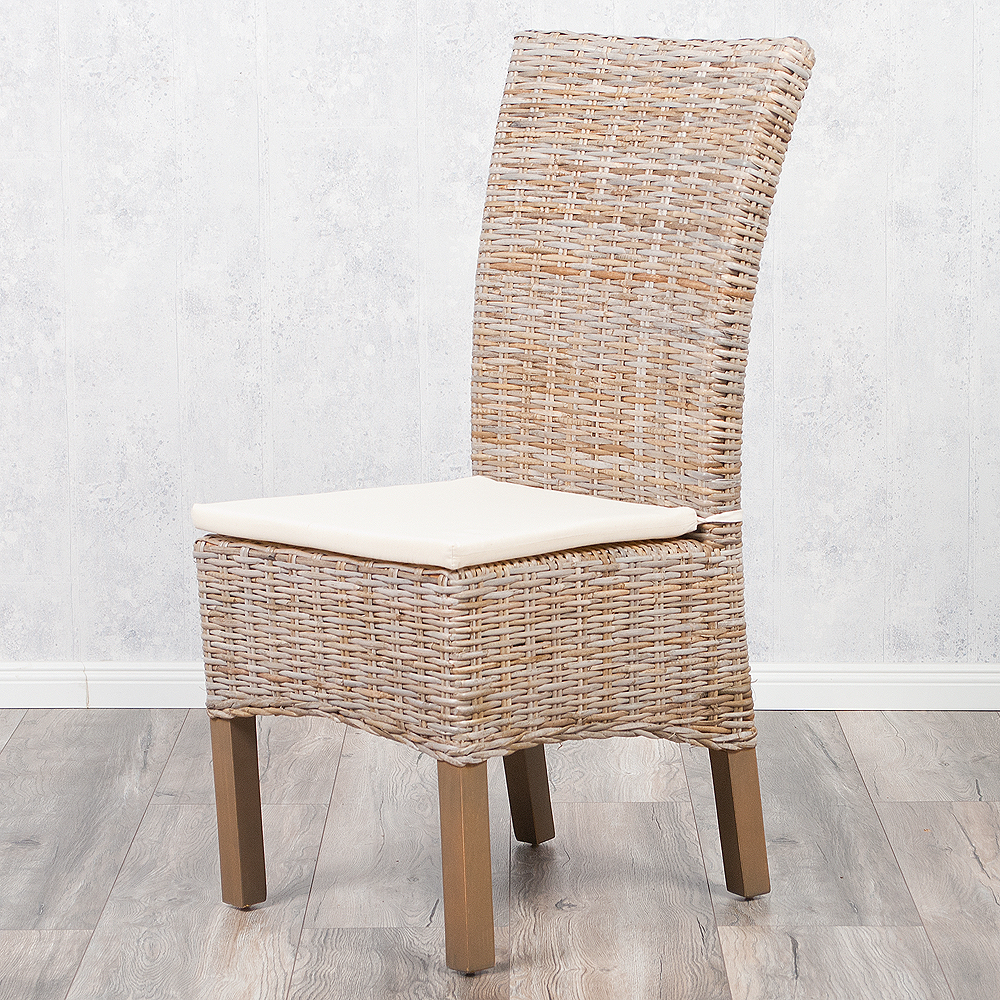 Stuhl Gigi Rattangeflecht Grey Rattan Esszimmerstuhl Incl Sitzkissen Mango Holz Ebay