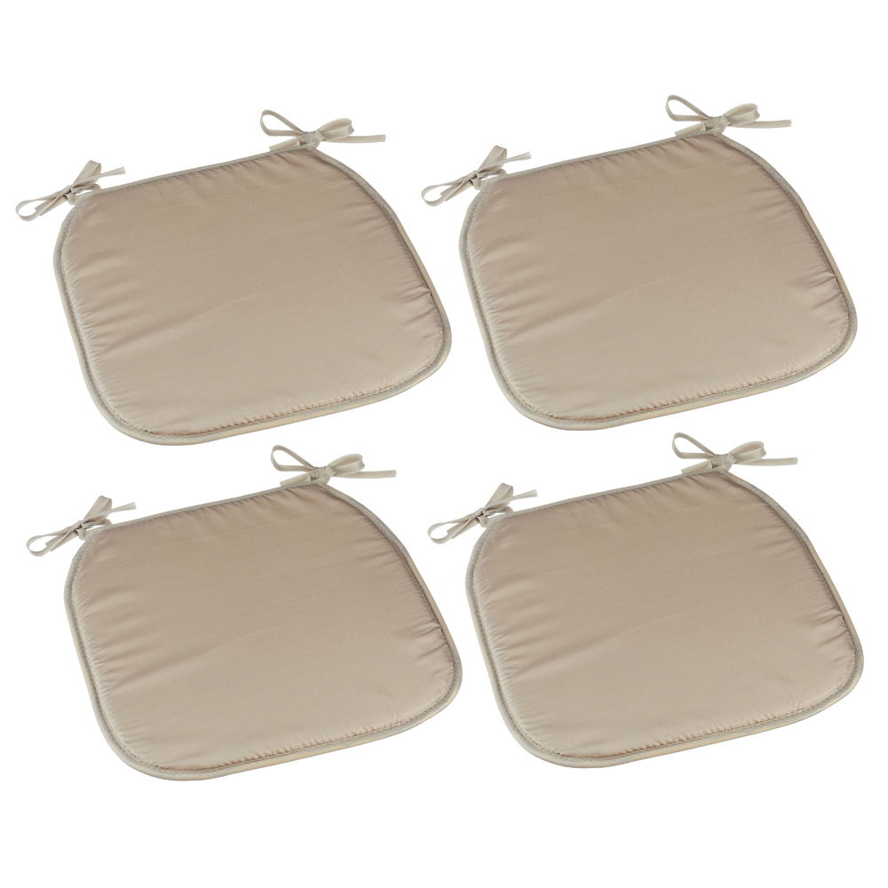4tlg Sitzauflagen-Set BASIC Beige ca 35x35cm Polyester Sitzkissen Stuhlkissen