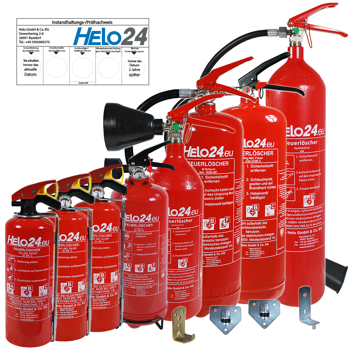 Feuerlscher ABF Pulverlscher ABC versch. Typen 1kg/2kg/5kg/6kg/6L CO2  Schaum | Helo GmbH Grohandel