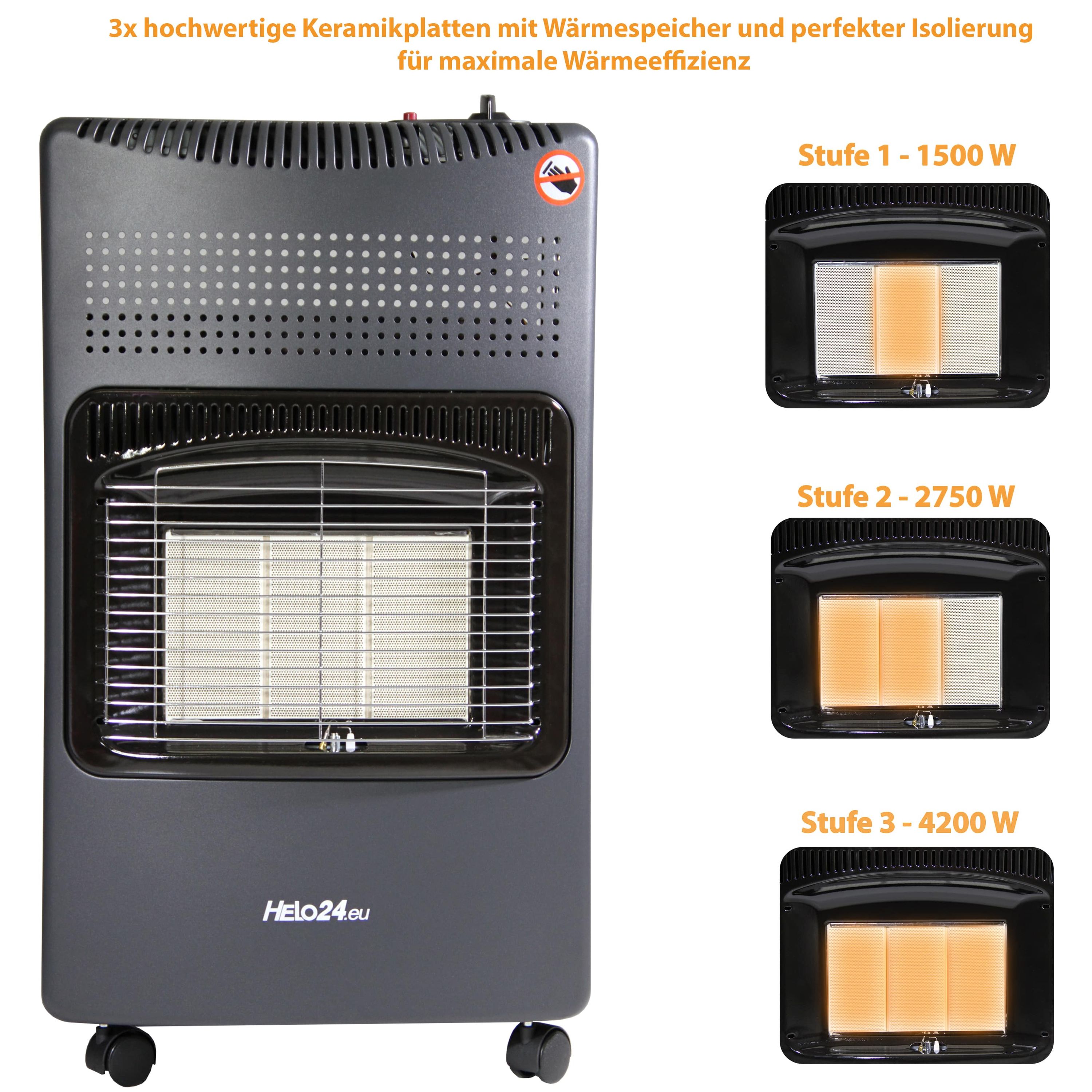 Heizung 4200W Heizstrahler Camping Terrasse Gas Infrarot Kamin Gasofen  Mobil LPG | Helo GmbH Grohandel