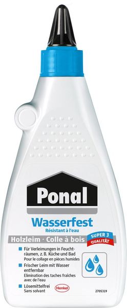 Ponal Wasserfest Super 3 Holzleim 550g Flasche (F)Weißleim Henkel