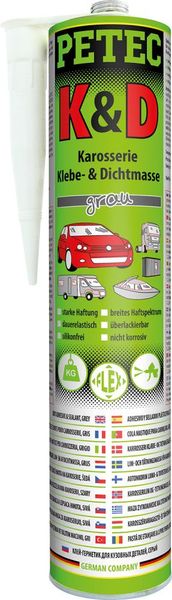 K+D Karosserie Kleb- Dichtmasse, grau, 310ml