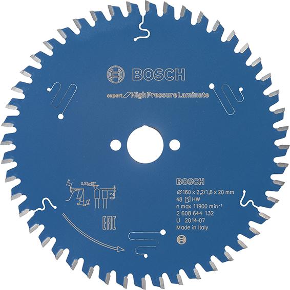 HM-Kreissägeblatt 160x2,2/1,6x20 48Z Bosch VE à 1 Stück Exp HighPressure Laminate