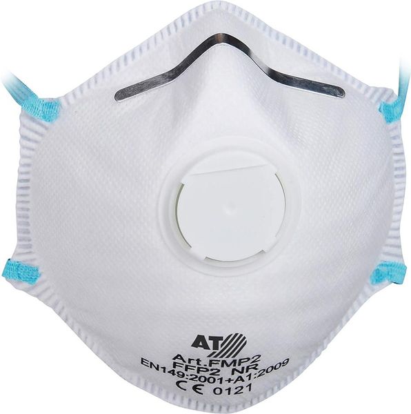 Feinstaub-Maske, FFP2 NR D, weiß, mit Ventil, (1Stück, 1Box, 15 Stück)