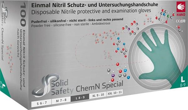 Einweghandschuhe Nitril, ChemN Special, puderfrei, Gr.L