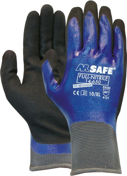 Handschuh M-Safe 14-650,Nitril, Gr.9, vollbeschichtet