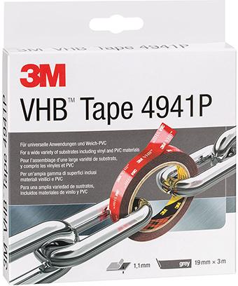 VHB" doppelseitiges Klebeband grau 4941P 19 mm x 33 m 3M"