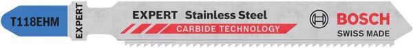 Stichsägeblatt EXPERT T 118 EHM Bosch VE à 3 Stück Stainless Steel