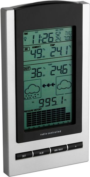 Funk-Wetterstation GAIA  inkl. Sender, silb./schw.