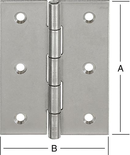 Ger.halbbreit.Scharnier 60X46 mm Edelstahl Rostfrei (V2A)